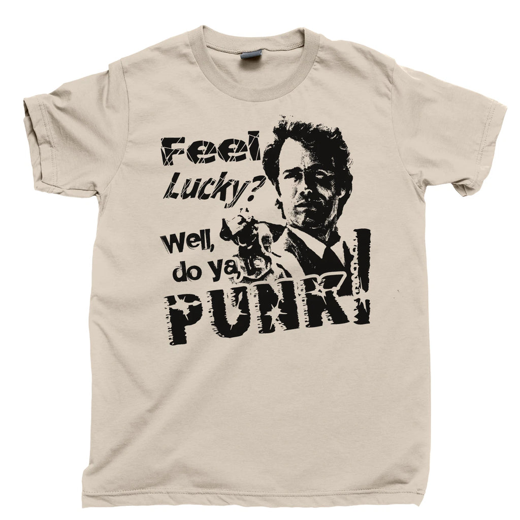 DO YOU FEEL LUCKY PUNK T Shirt Clint Eastwood Movie Tee DVD Blu Ray Collection