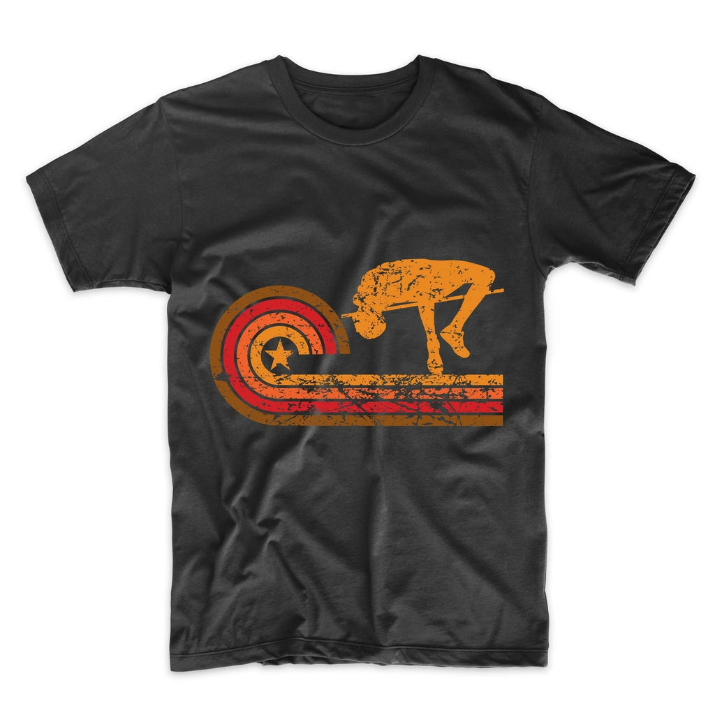 Men's High Jump Shirt - Retro Style Track Silhouette High Jump T-Shirt