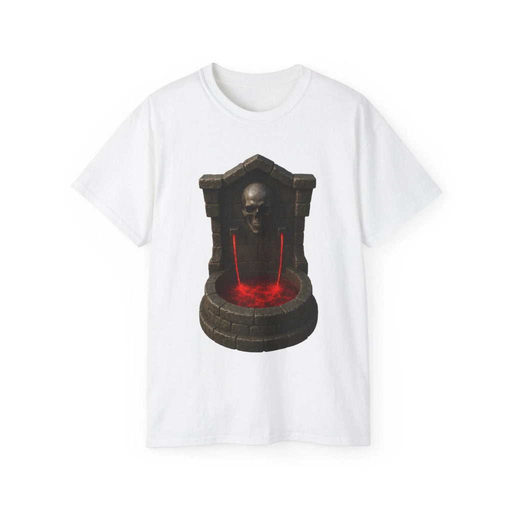 Gothic Fountain Skull Fountain Fantasy | Custom Graphic T-Shirt