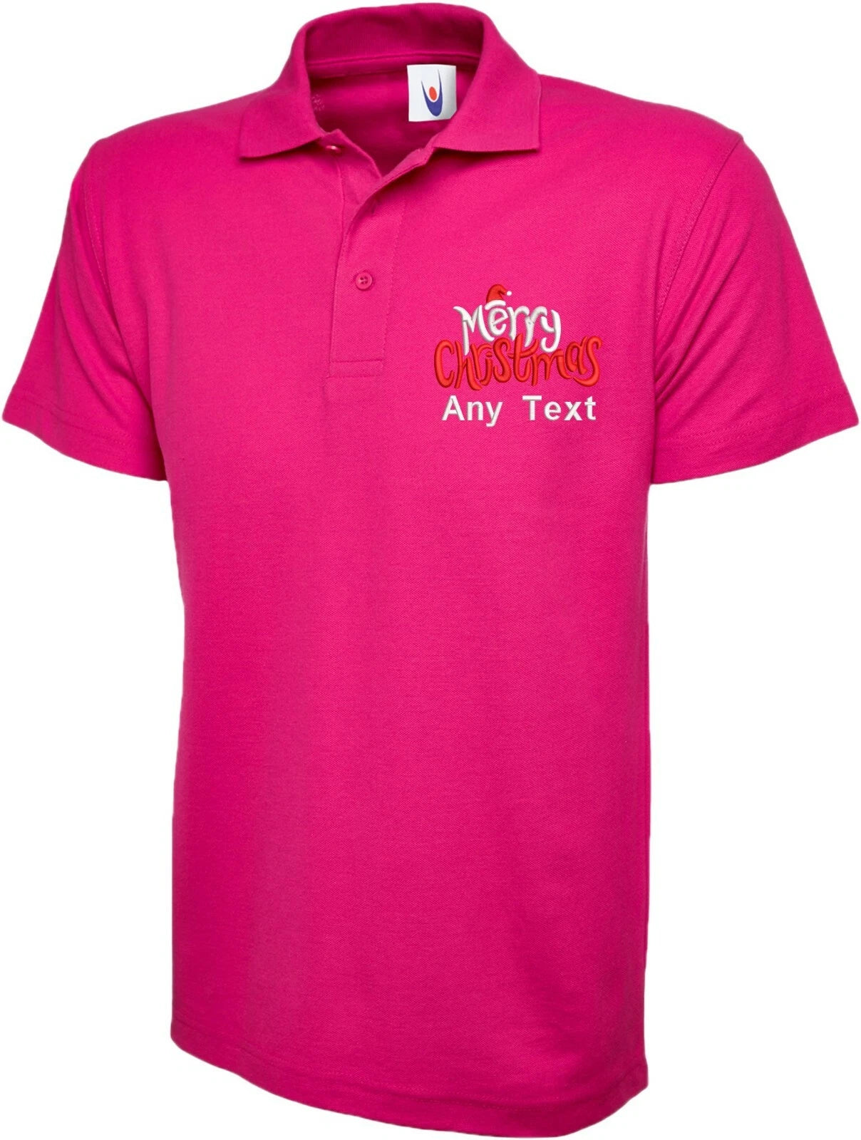 Merry Christmas Santa Hat Embroidered Polo Shirt Custom Text Christmas 2021 Polo