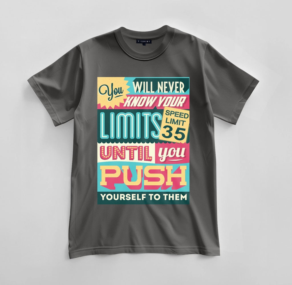 Custom Push Your Limits Graphic T-shirt Design Unisex Jersey Short Sleeve Tee