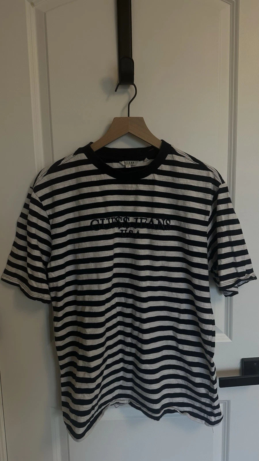 Men’s Guess Striped Tee Blue And Light Gray