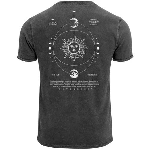 Men's Vintage Back Print Sun Moon T-Shirt | Spiritual Graphic Shirt |