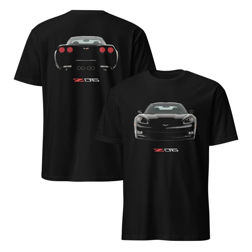 Black vette C6 Z06 Front and Rear Short-Sleeve Unisex T-Shirt Black