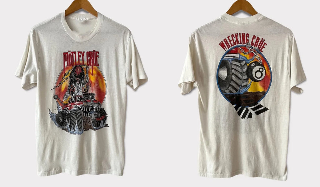 Vintage 1986 Mötley Crüe Wrecking Crüe Promo T-Shirt Glam Metal Tee Rare S-5XL