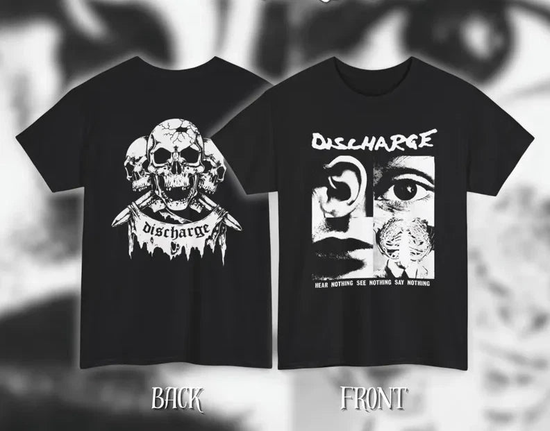 Discharge – Hear Nothing, See Nothing, Say Nothing Vintage Style Heavy Cotton