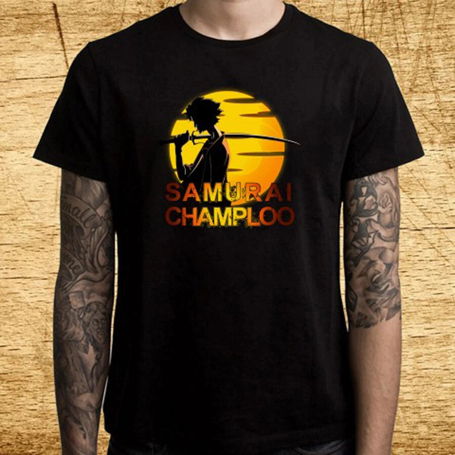Samurai Champloo Anime Cartoon Men's Black Size S-5XL
