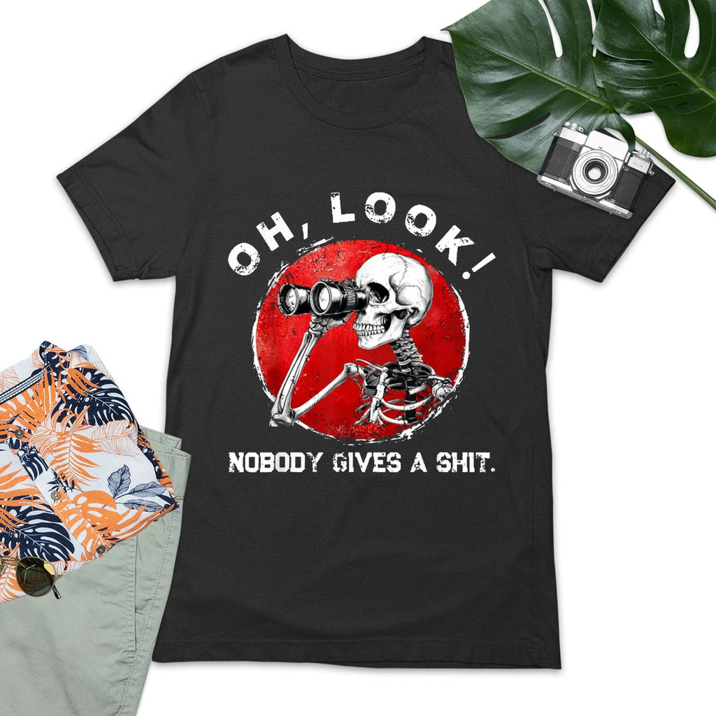 Skeleton Oh Look Nobody Gives A T-Shirt, Halloween Sketeton Shirt
