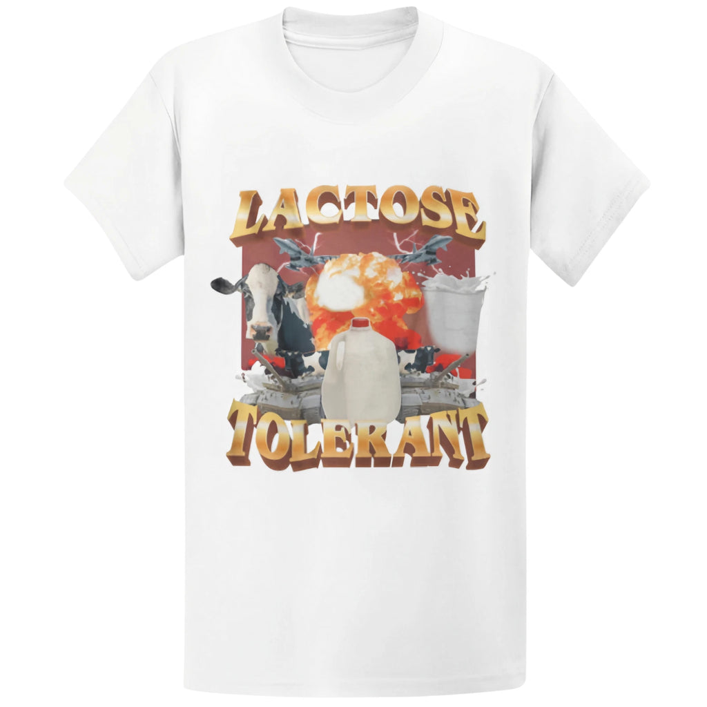 Gildan 5000 Lactose Tolerant Vintage Milk T-Shirt - Retro 90s Y2K Funny Gift Tee