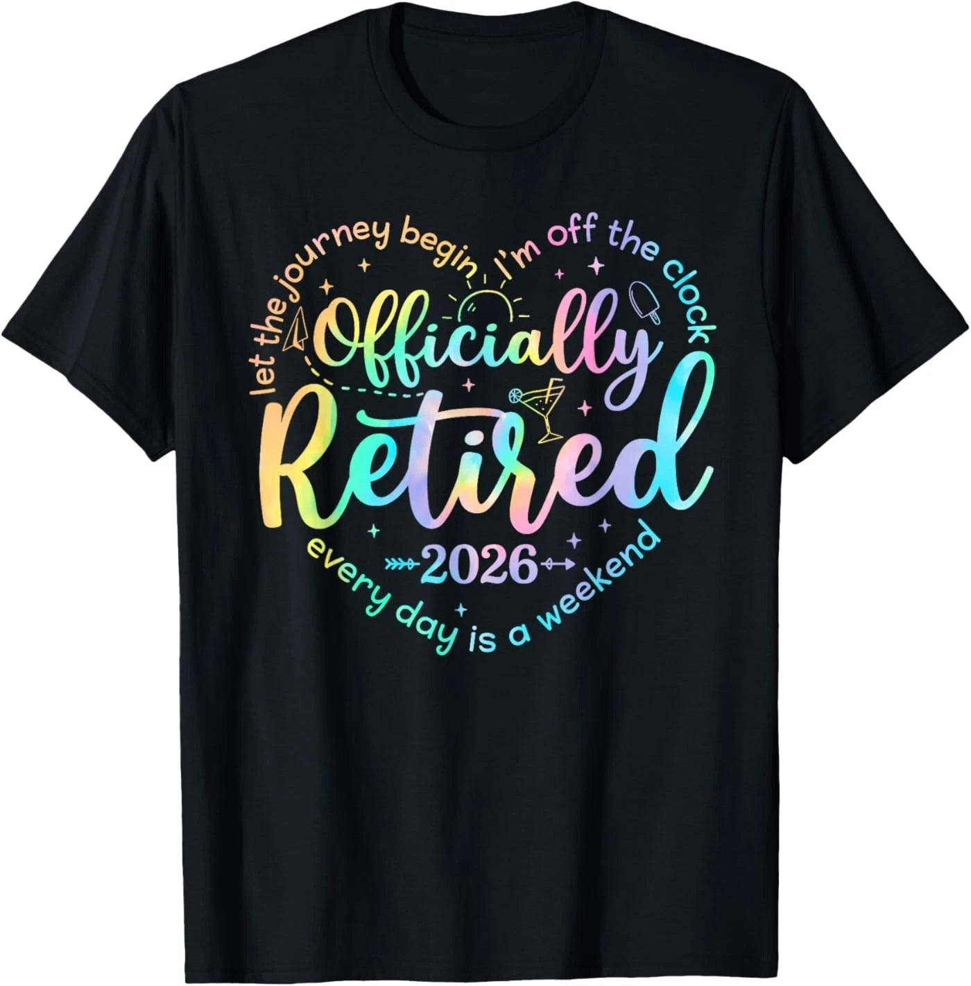 Retro Officially Retired 2026 Heart Funny Retirement Women T-Shirt