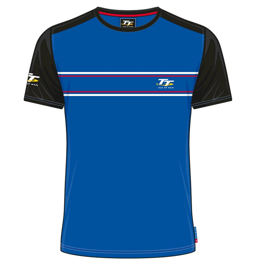 Official Isle of Man TT Races Petrol Blue Custom's  T'Shirt - 19ACTS6
