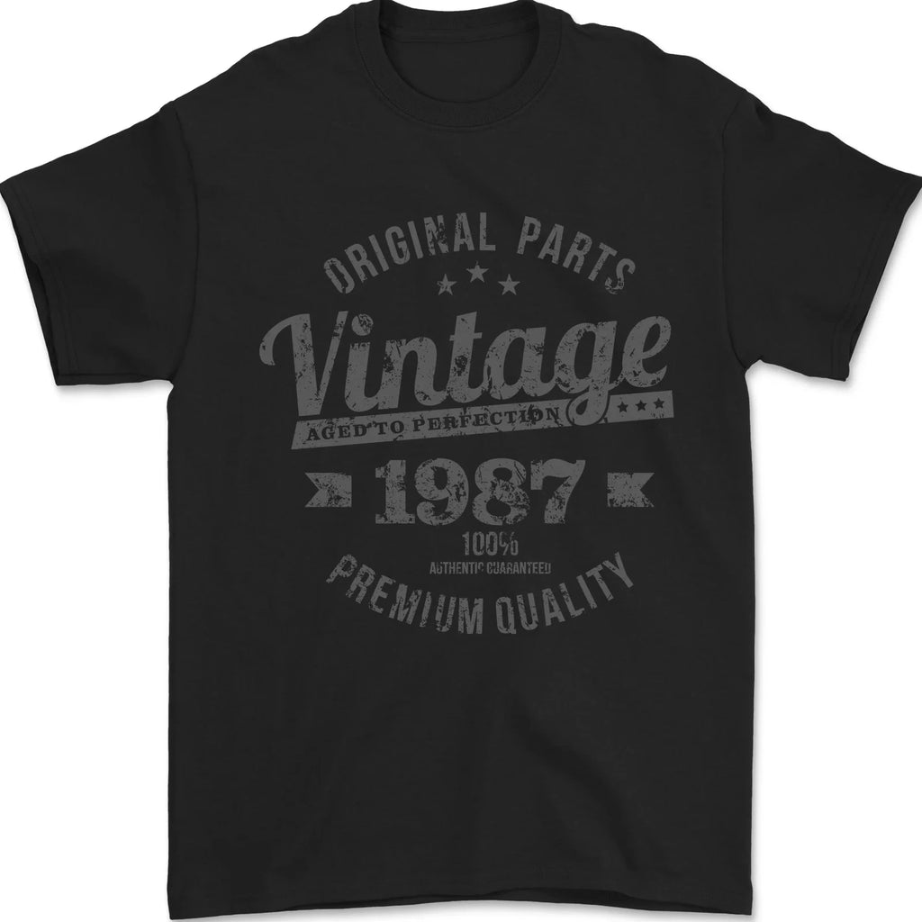 Vintage Year 39th Birthday 1987 Mens T-Shirt 100% Cotton