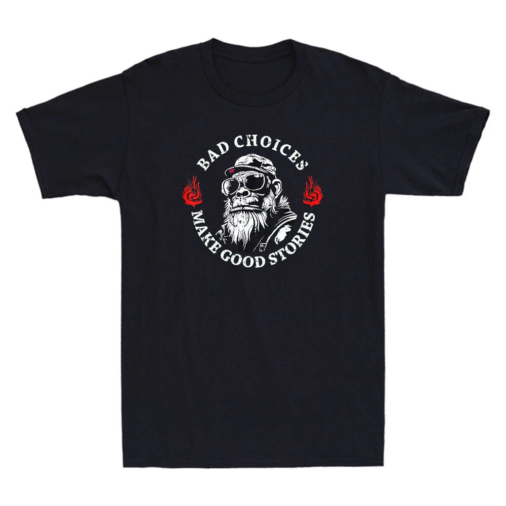 Monkey Bad Choices Make Good Stories Funny Saying Quotes Vintage Men's T-Shirt