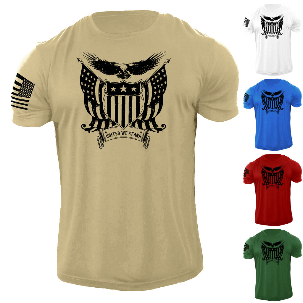 Men's American Eagle Flag T Shirt USA Distressed Patriotic 100% Cotton