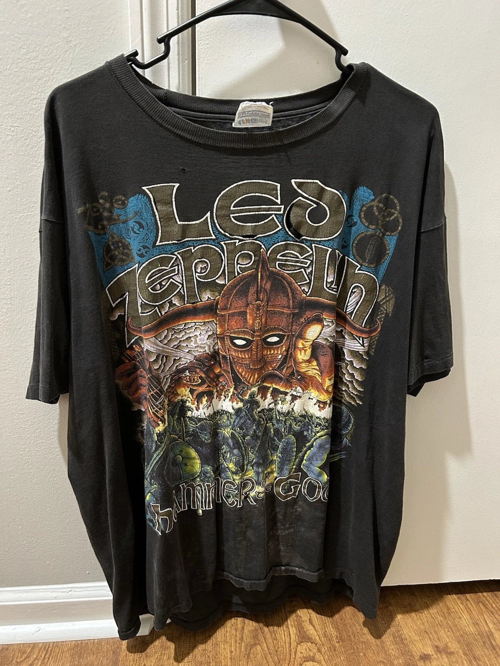 Vintage 90s Led Zeppelin Hammer Of The Gods Band T Shirt, Size XL