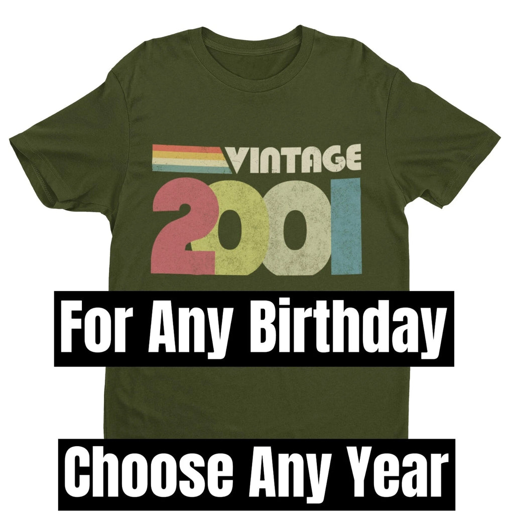 Funny VIntage ANY YEAR Retro Font Birthday T Shirt Personalised Gift Idea Funny