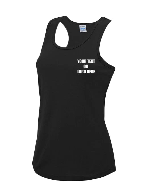 Custom Printed Personalised Your Text AWDis Just Cool Women's Cool Vest Gym Top