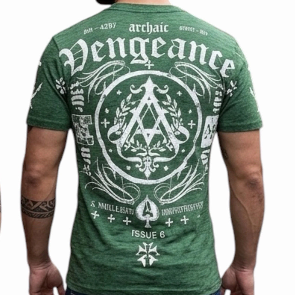 ARCHAIC by AFFLICTION Green OF THE PEOPLE Short Sleeve Slim Fit Y2K T-shirt NWT