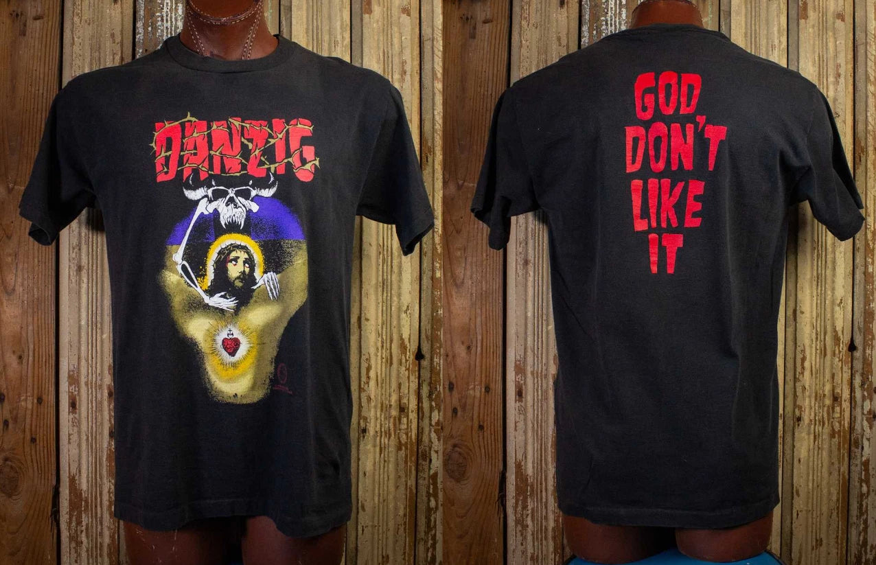 Band Tees Vintage Vintage Danzig God Don't Like It Concert T Shirt 1988 S-5XL
