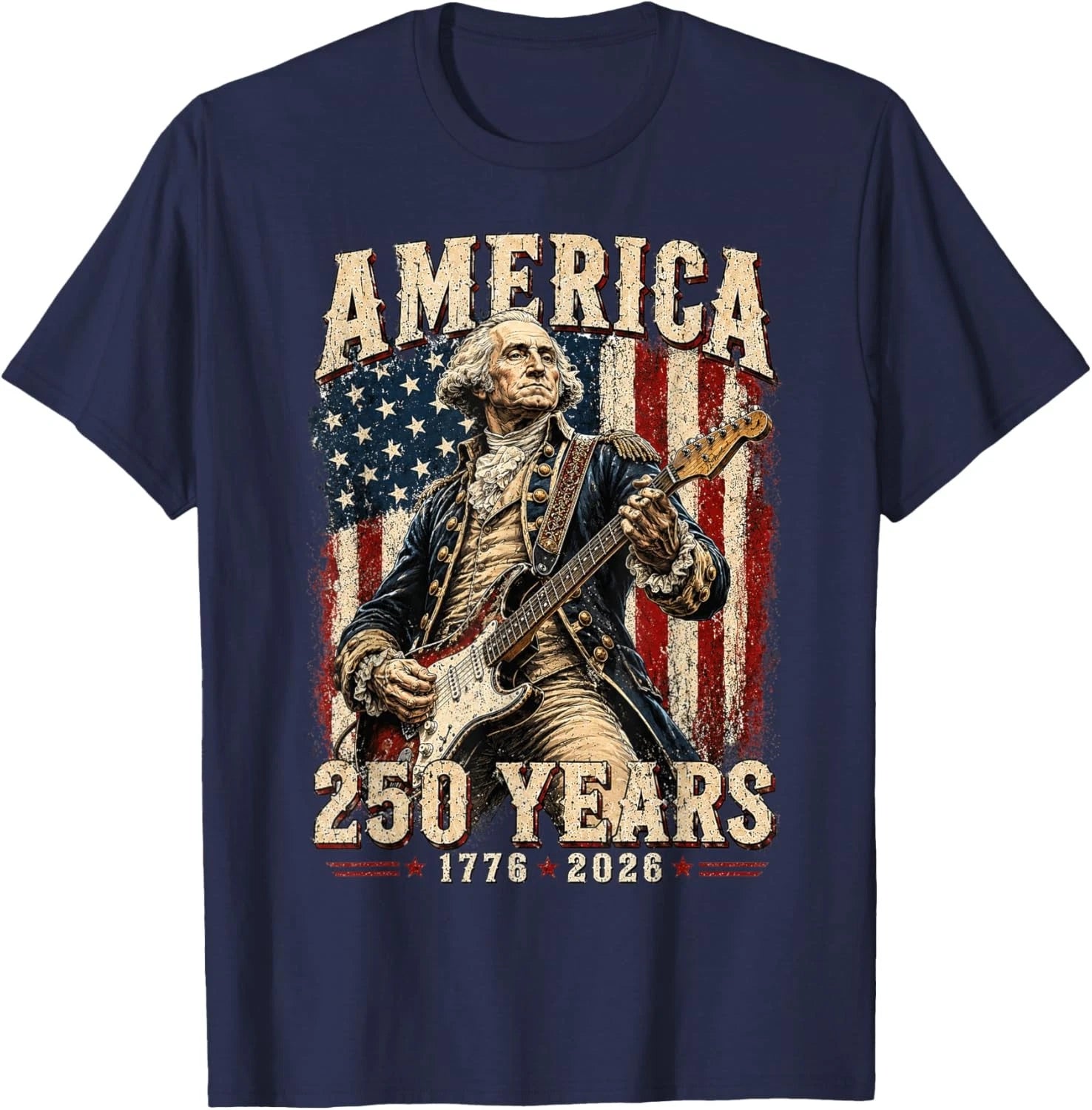 Vintage George Washington Playing Guitar 250 Years America Unisex T-Shirt