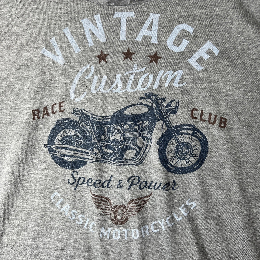 Vintage Custom Race Club Classic Motorcycles 2XL T Shirt Gray Speed & Power