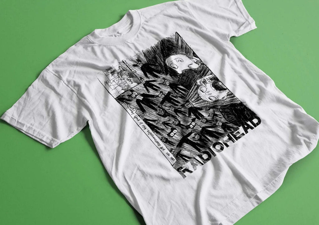 RADIOHEAD SCRIBBLE 2000 White Retro T-Shirt