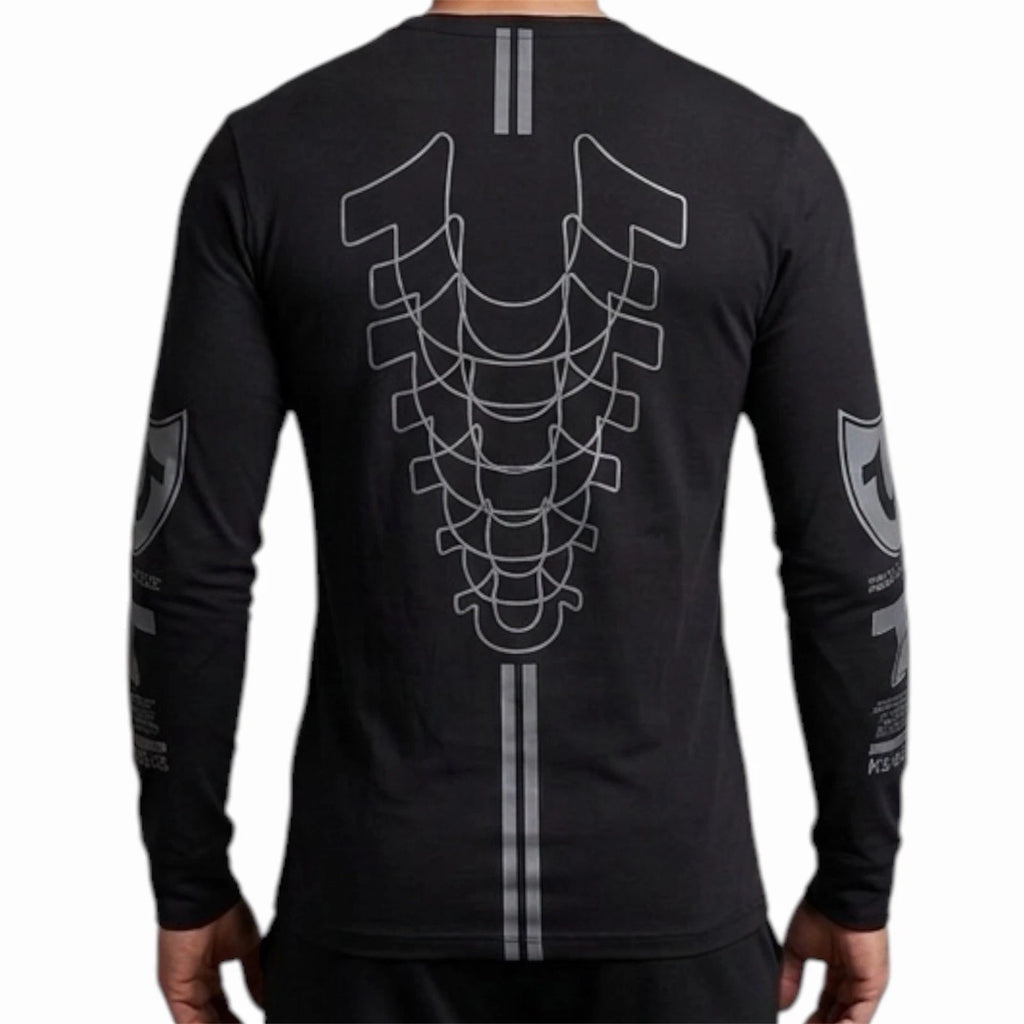 $99 TRUE RELIGION Black MOTO PUFF Horseshoe Long Sleeve Designer Graphic T-shirt