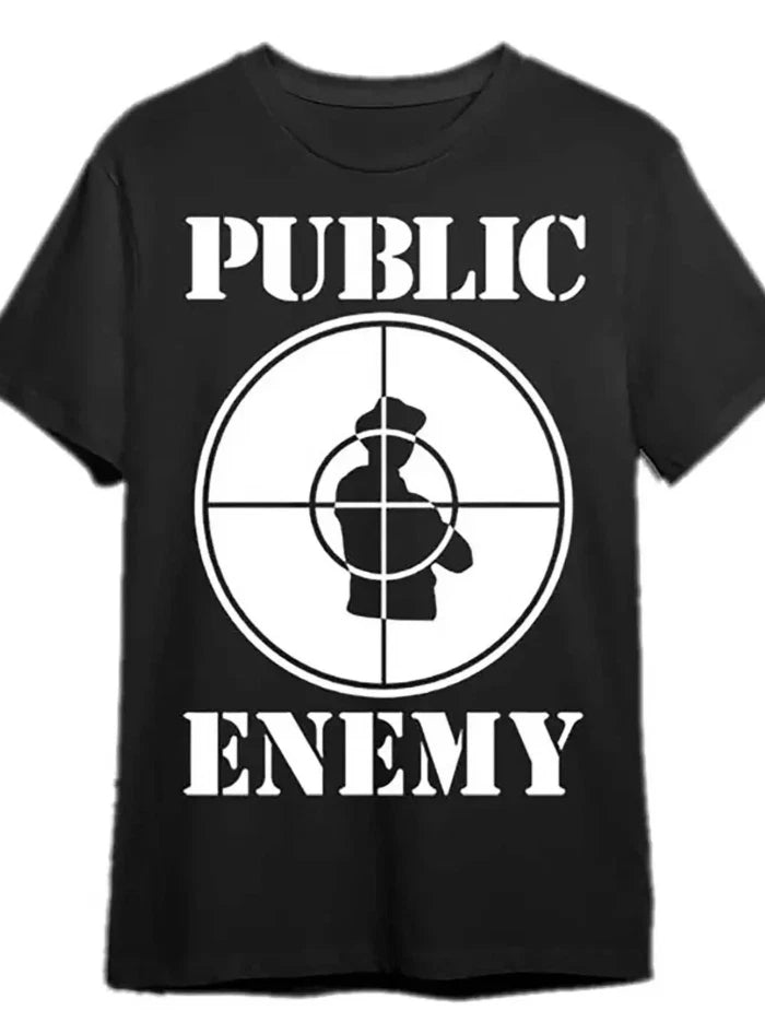 Public Enemy Logo Graphic Pure Cotton Hip Hop Rap Icon Unisex T-Shirt