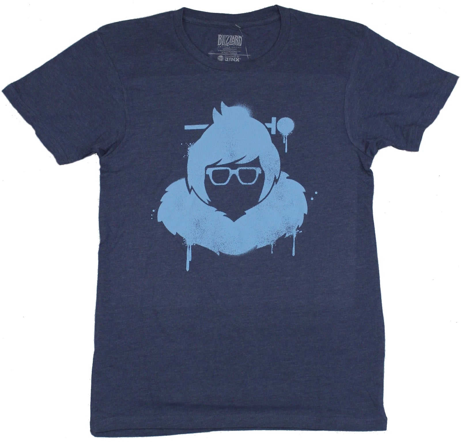 Overwatch Adult New T-Shirt - Mei Simple Spray Face Pic