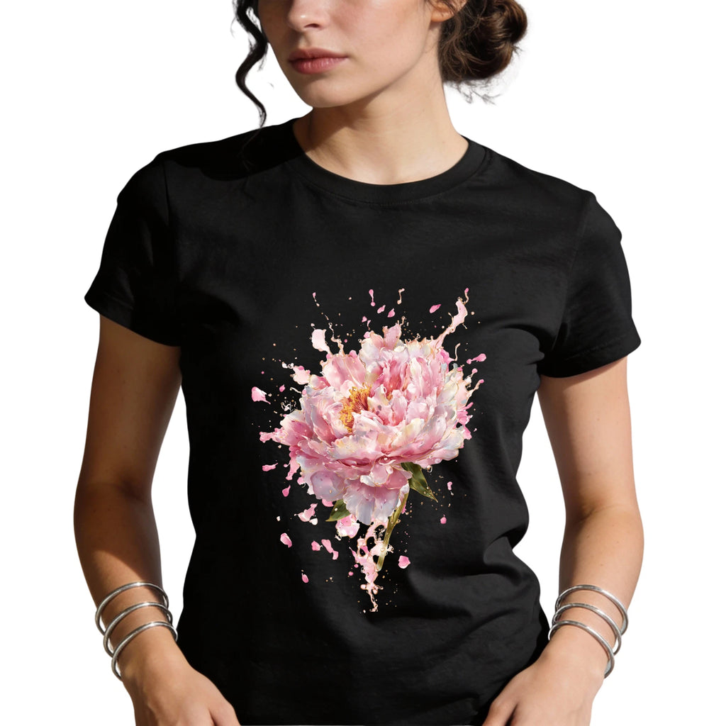 Pink Peony Tee | Floral Bloom Splash |   Floral Graphic Tee, | Gift for Her
