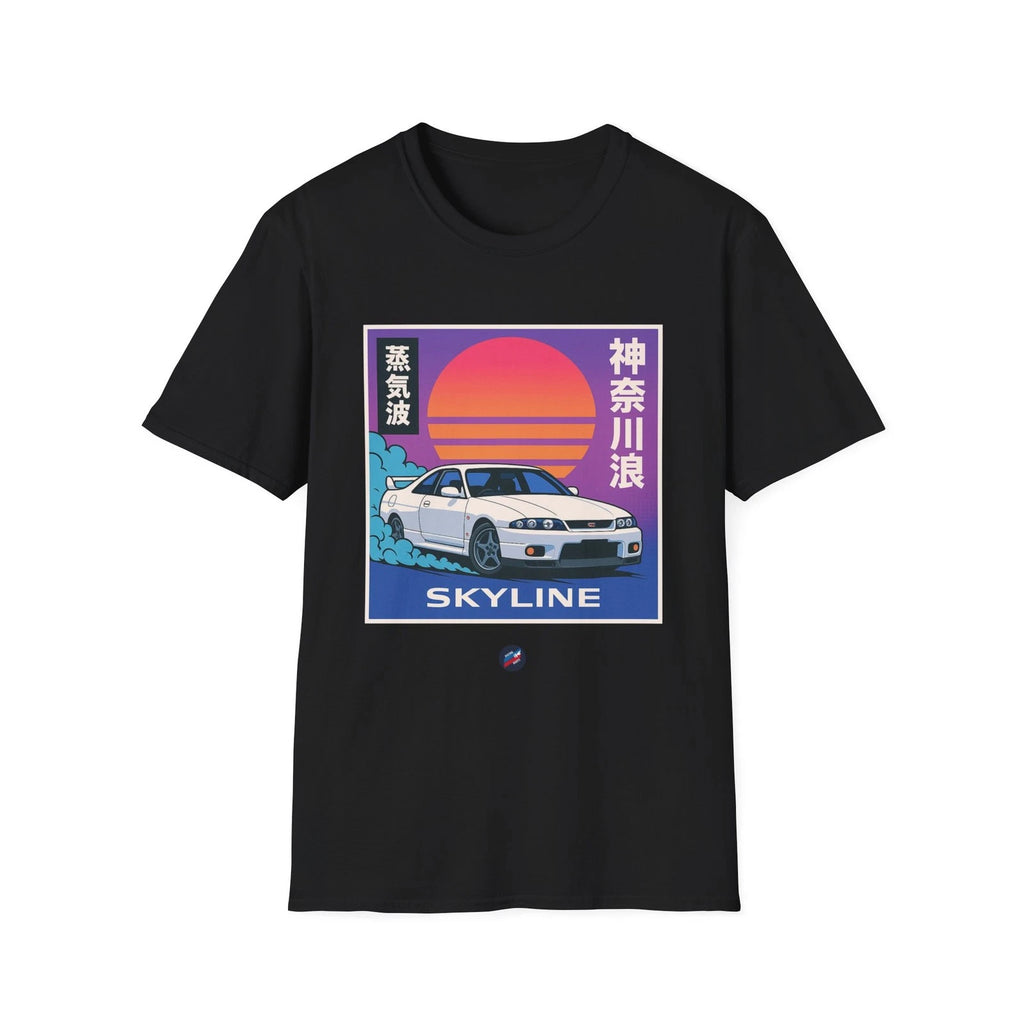 R33 Skyline T-Shirt Vaporwave JDM Retro Sunset Drift Car Tee