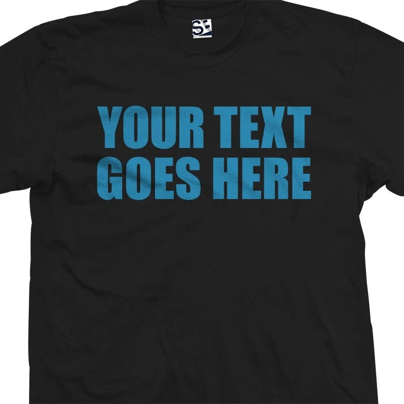 Custom Impact T-Shirt Thick Bold Text Quote Font Personalized Logo Design Print