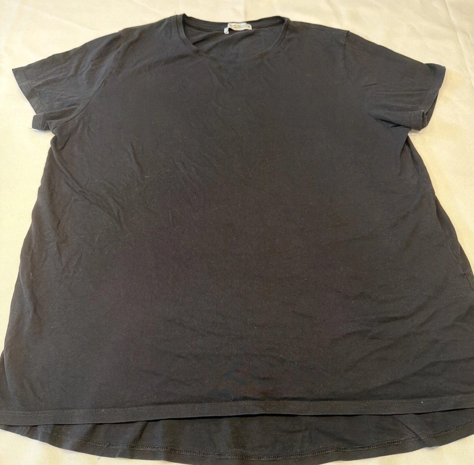 ZARA Shirt women Large Short   Soft Knit Blend Black  Casual Stretch(A1-12)