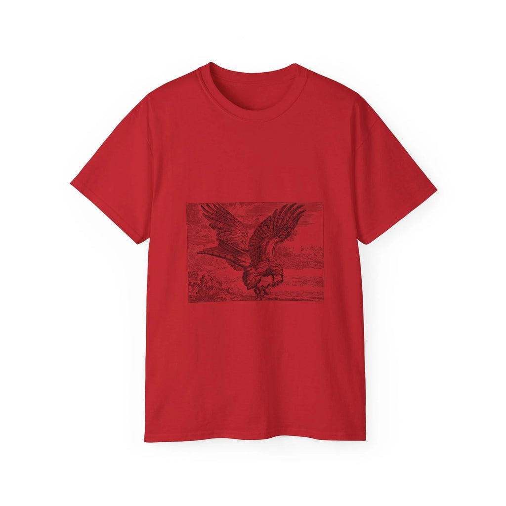 Eagle Nature Bird Line Art Animal Landscape | Custom Graphic T-Shirt