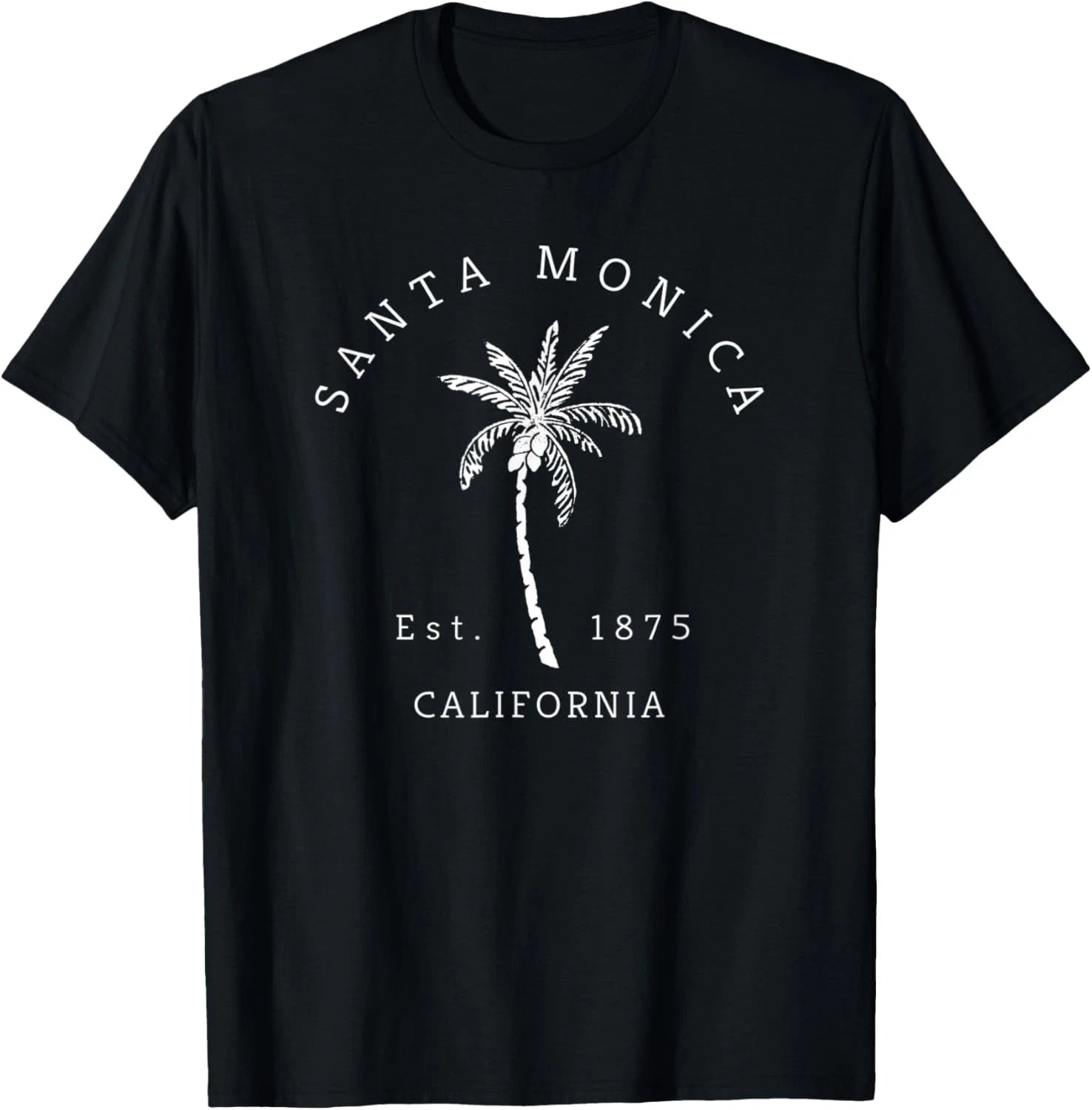 Retro Cool Santa Monica California Palm Tree Novelty T-Shirt