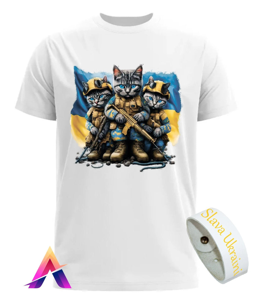 Ukraine Cats War Freedom T-Shirt - 100% Cotton, Unique Design, Support Ukraine