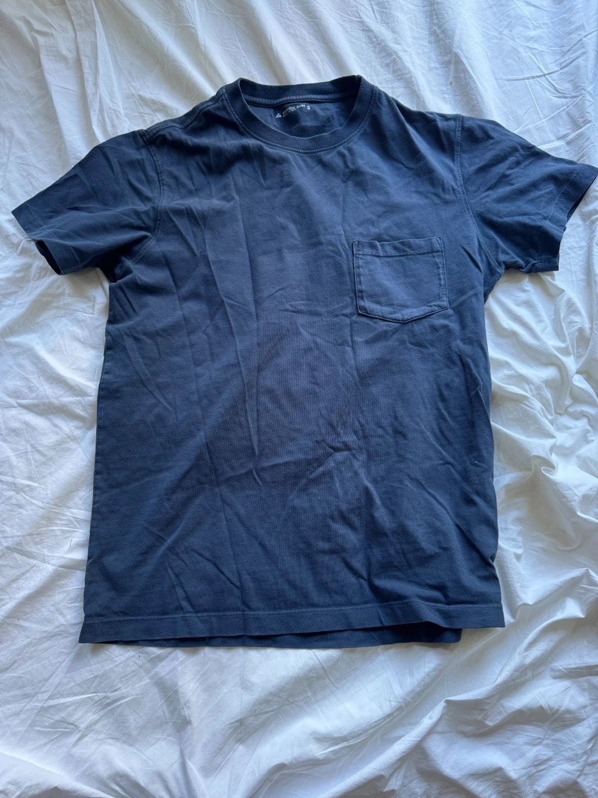 American Giant Pocket Tee Heavyweight Jersey T-Shirt Spellbound Blue Mens M