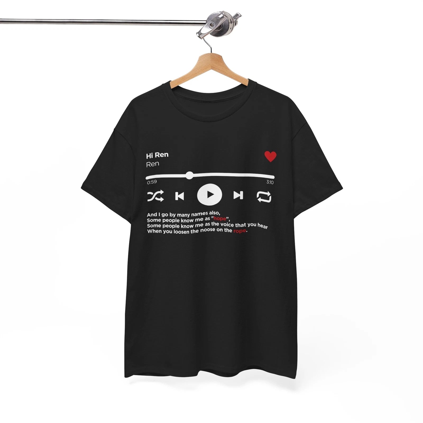 Ren Gill Hi Ren Lyrics Black Fan Art TShirt Tee Music Merch Sick Boi RENegade