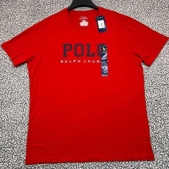 Polo Ralph Lauren Shirt Men Large Red Short Sleeve Crew Neck Cotton New L