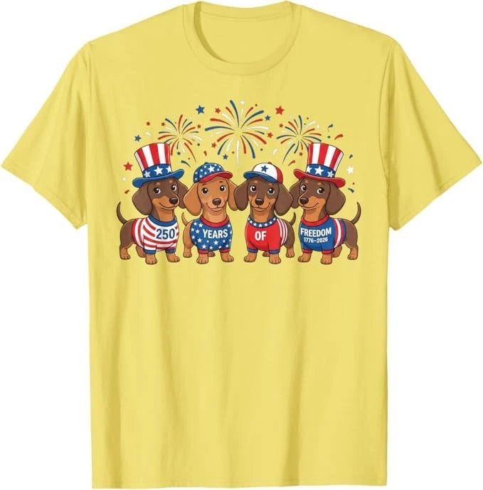 250 Anniversary USA Shirt Dog Dachshund 4th of July T-Shirt