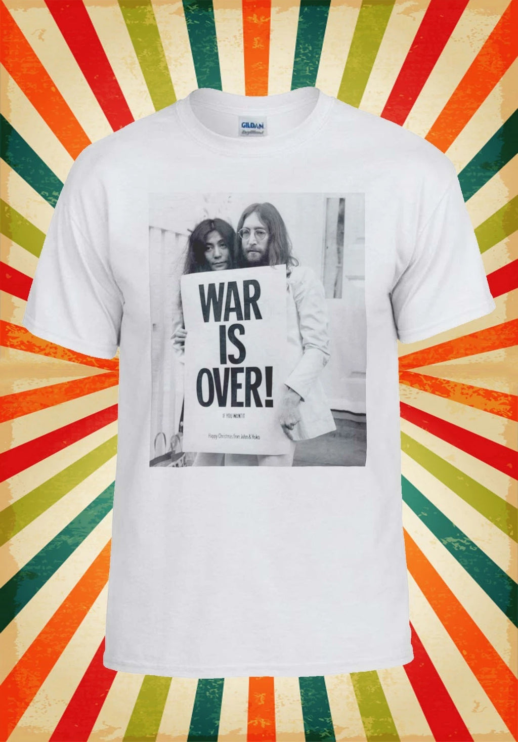 War Is Over John Lennon Pop Music Men Women Vest Tank Top Unisex T Shirt 1964