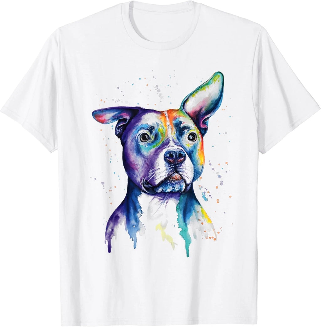 Colorful Pit-bull Terrier Dog Love-r Dad Mom_ Boy Girl Funny Gift Unisex T-Shirt
