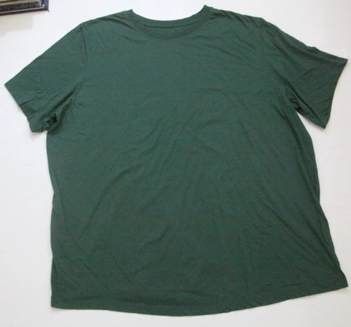 4XL King Size Green Cotton Polyester Crewneck Men's Solid Tee T-Shirt Top WS173