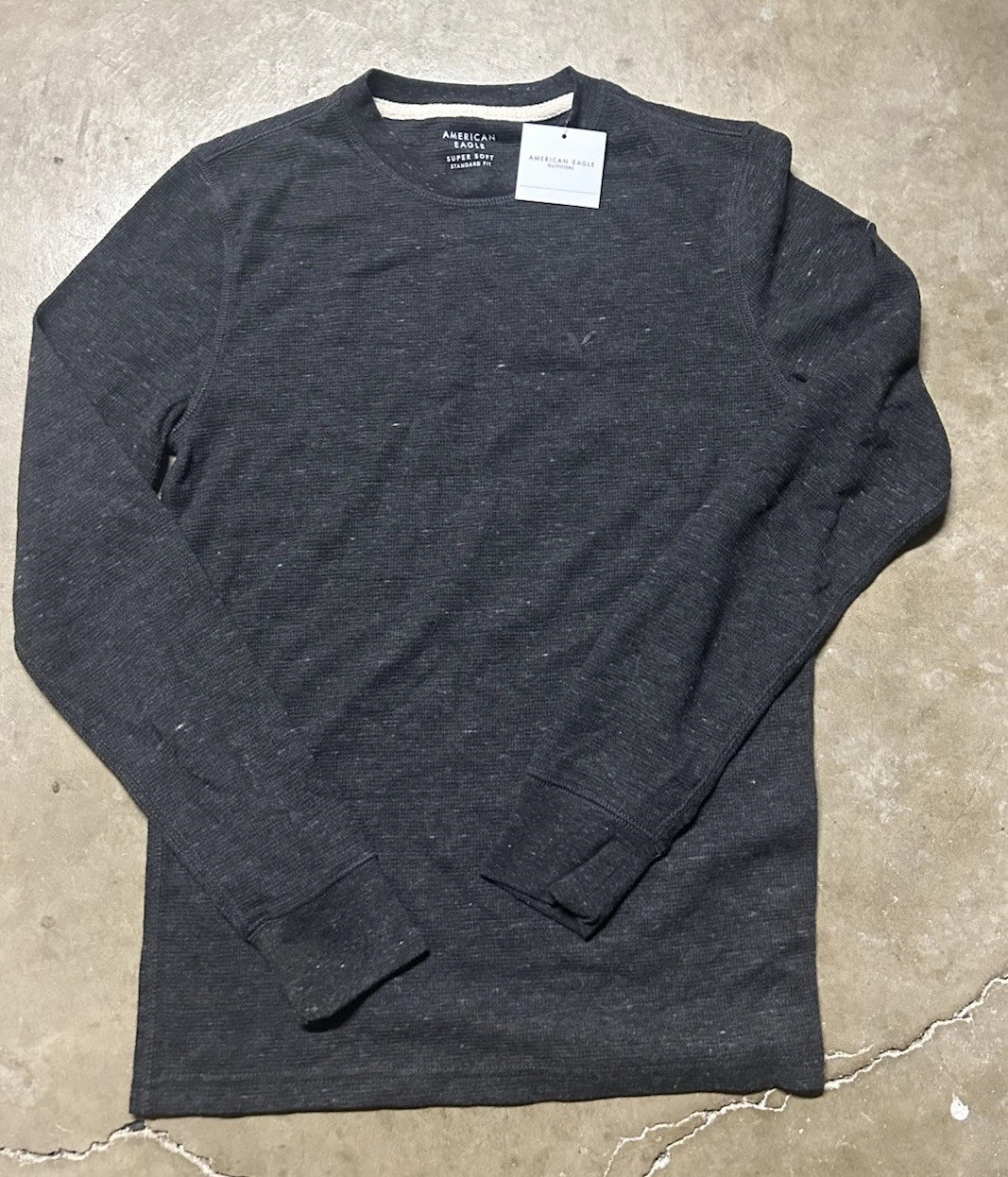 American Eagle Gray Waffle Thermal Long Sleeve Men’s XS New With Tags