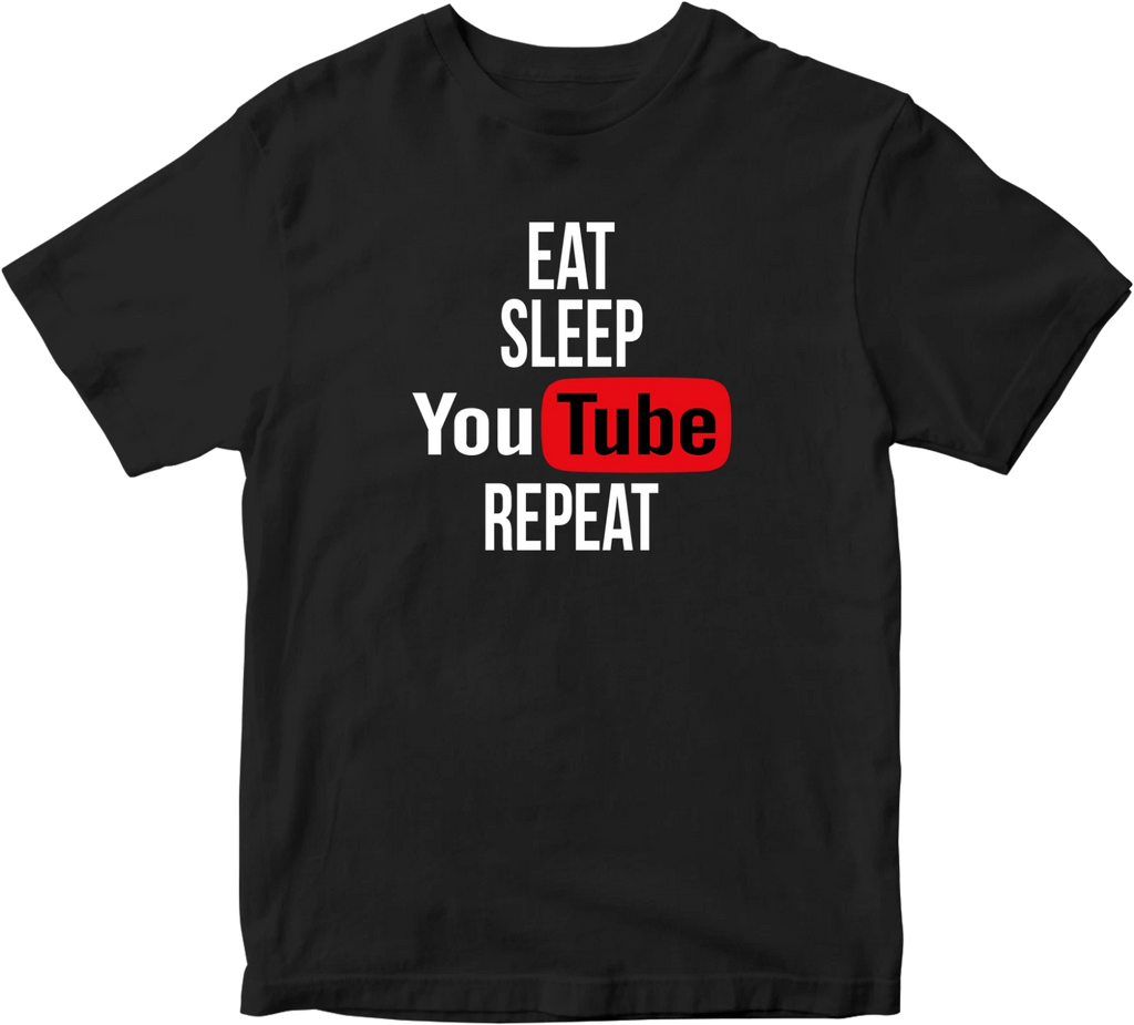 Eat Sleep Youtube Repeat T-shirt Youtuber VLOG Funny Novelty Vintage Party Gifts