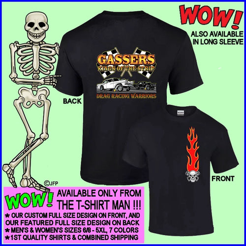 1957 Gasser Hot Rod King of Street & Strip Drag Racing Warrior T-shirt 10