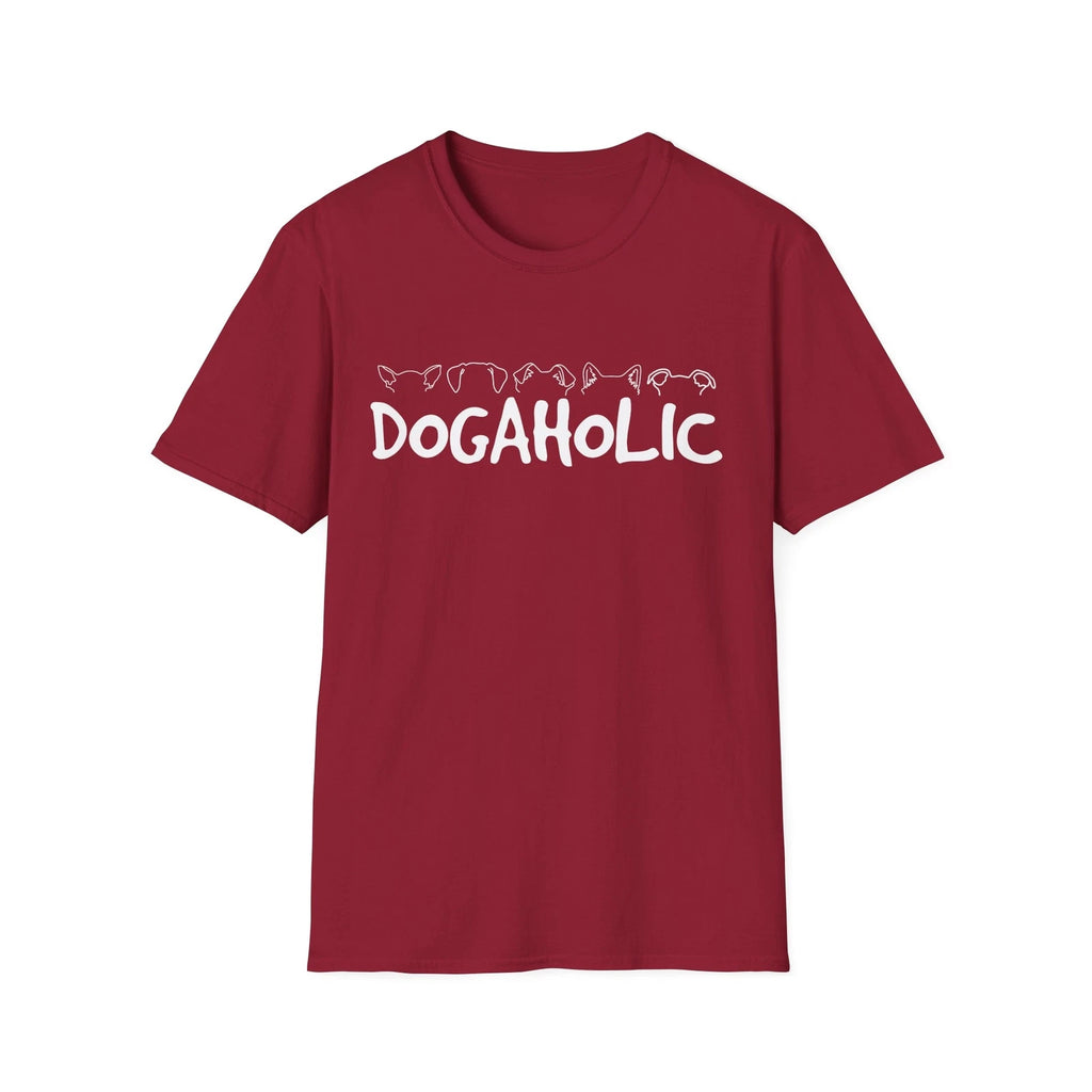 Dogaholic Unisex T-Shirt, Dog Lover Shirt, Dog Mom Tee, Animal Lover Top