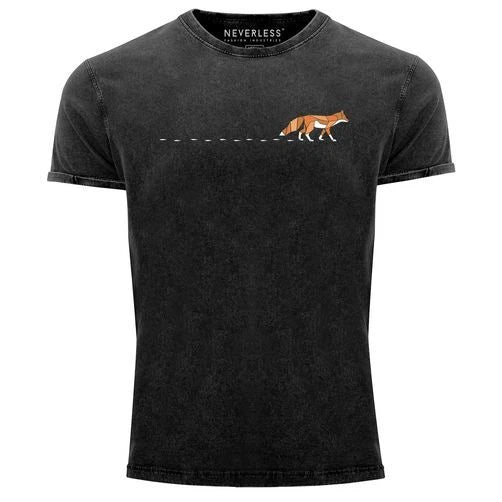 Mens T-Shirt Vintage Fox Fox Forest Animal Print Logo Print Badge Fashion