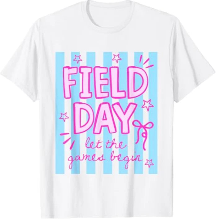 Striped Teacher Field Day Let The Games Begin School Event T-Shirt