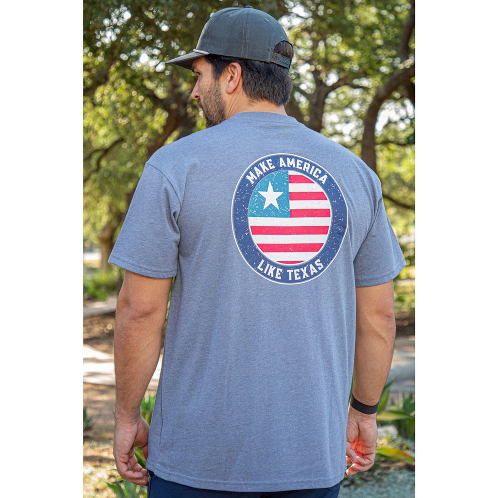 Burlebo Make America Like Texas Tee Men’s Heather Gray Short Sleeve Graphic XL